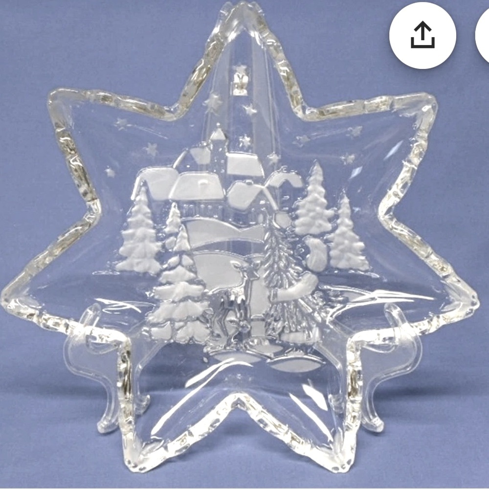 VNT MIKASA⭐️STAR Clear Glass Platter, Holiday Classic